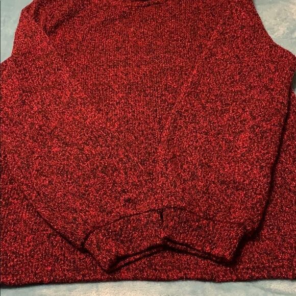 Another Reason Red & black mock turtleneck sweater size large - Picture 3 of 6